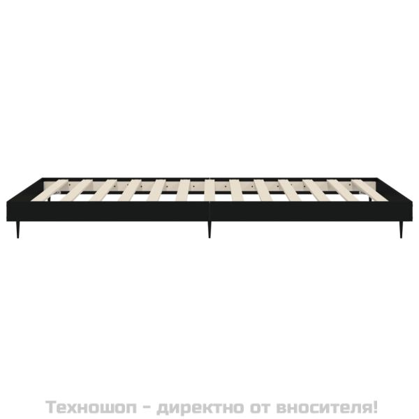 Рамка за легло, черна, 90x200 см, масивно дърво