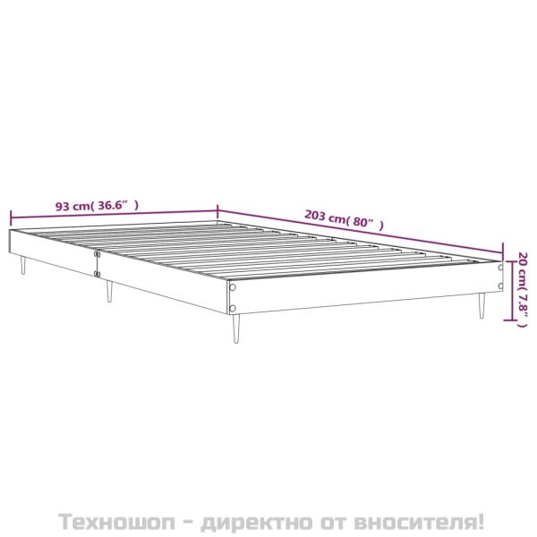 Рамка за легло без матрак сонома дъб 90x200 см инженерно дърво
