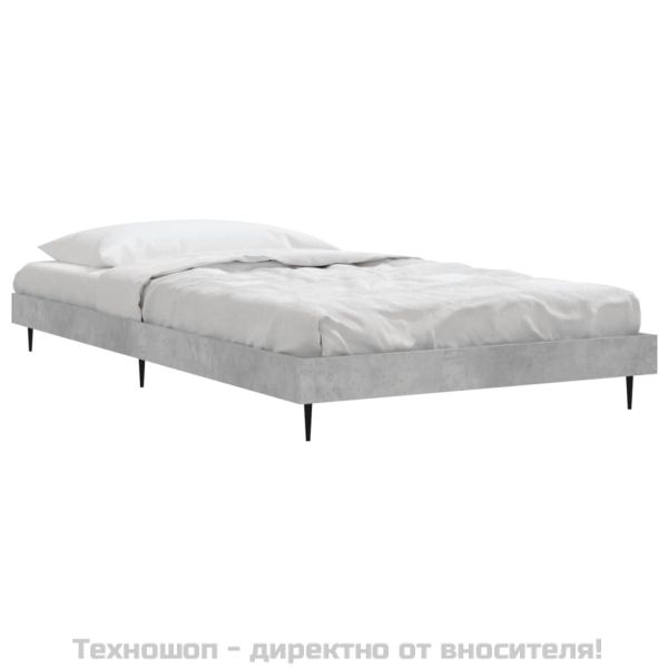 Рамка за легло, бетонно сиво, 90x200 см, инженерно дърво