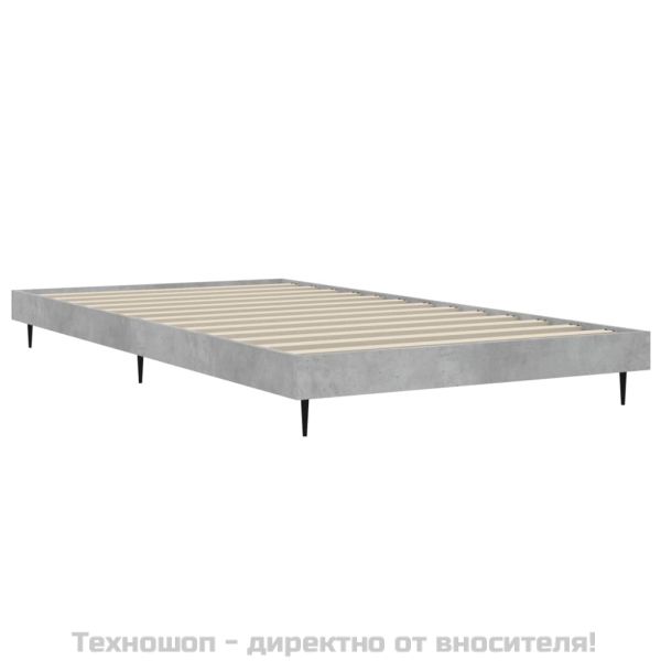 Рамка за легло, бетонно сиво, 90x200 см, инженерно дърво