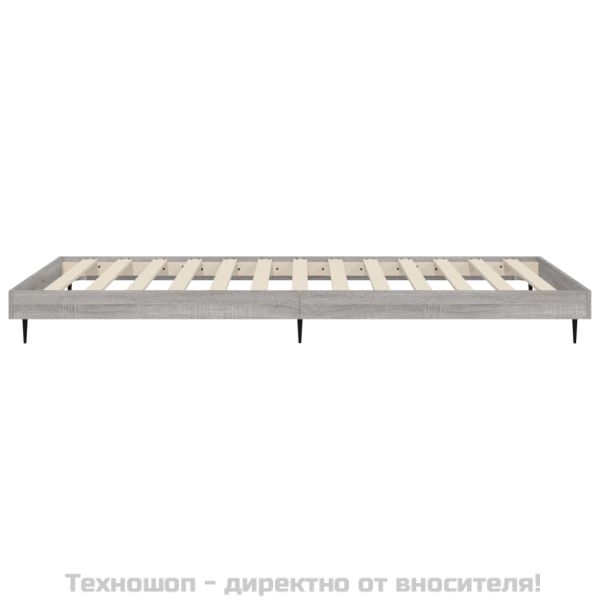 Рамка за легло, сив сонома, 90x200 см, инженерно дърво