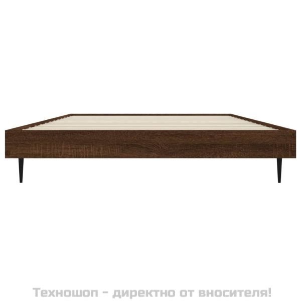 Рамка за легло без матрак кафяв дъб 90x200 см инженерно дърво