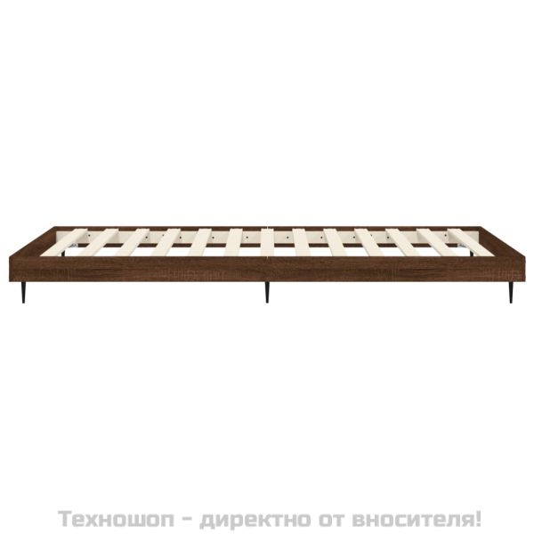Рамка за легло без матрак кафяв дъб 90x200 см инженерно дърво
