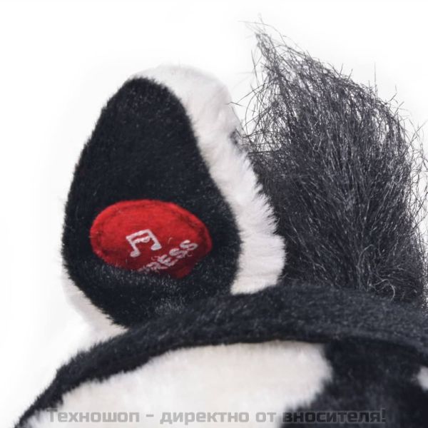 Плюшено детско конче за яздене, черно и бяло, XXL