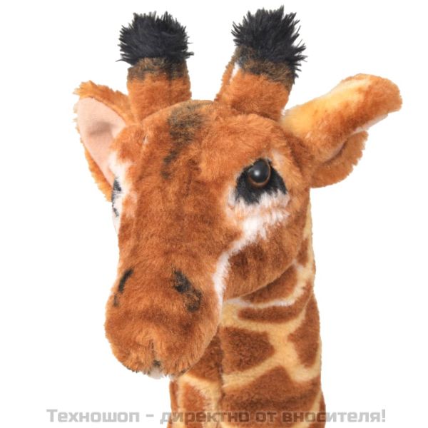 Плюшен детски жираф за яздене кафяво и жълто XXL