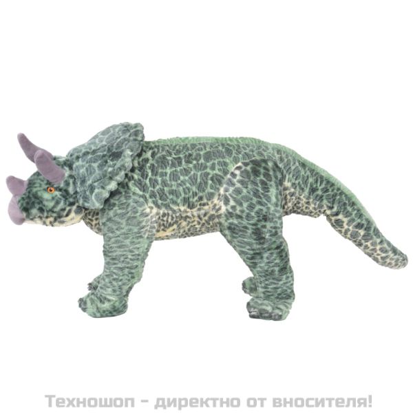 Плюшен детски динозавър трицератопс за яздене зелен XXL
