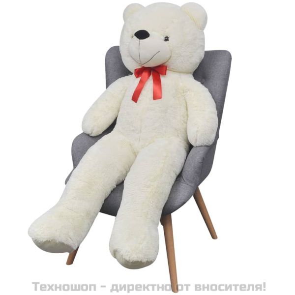 Мека плюшена играчка мече XXL бяло 135 см