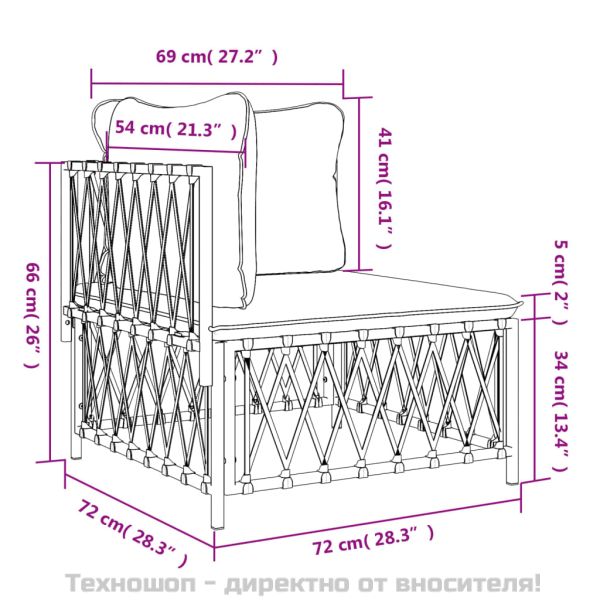 Градински ъглов диван с възглавници, антрацит, тъкан плат