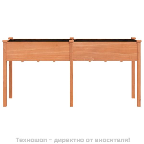 Саксия с вложка, кафява, 161x45x76 см, масивна ела