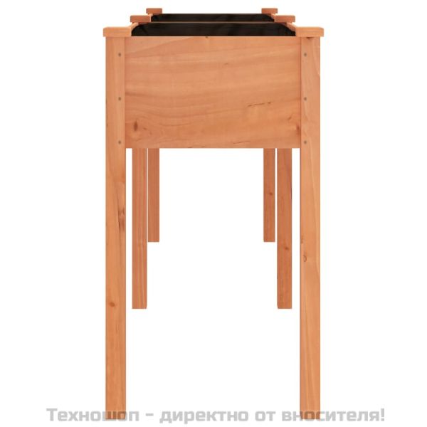 Саксия с вложка, кафява, 161x45x76 см, масивна ела