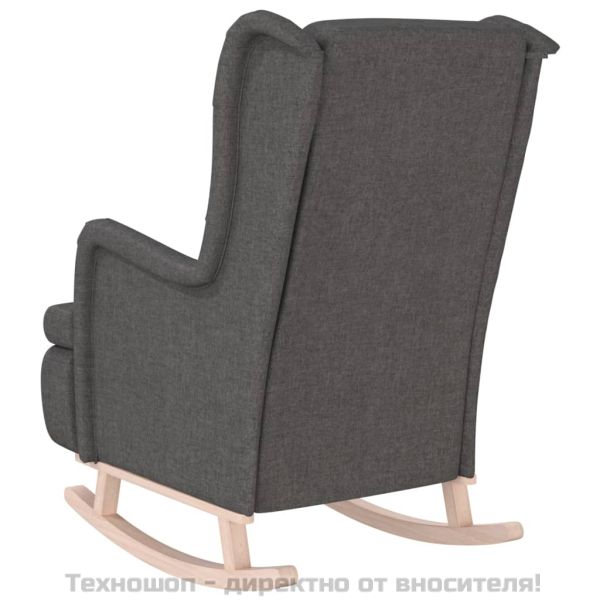 Люлеещ фотьойл с крака от каучук масив, тъмносив, текстил