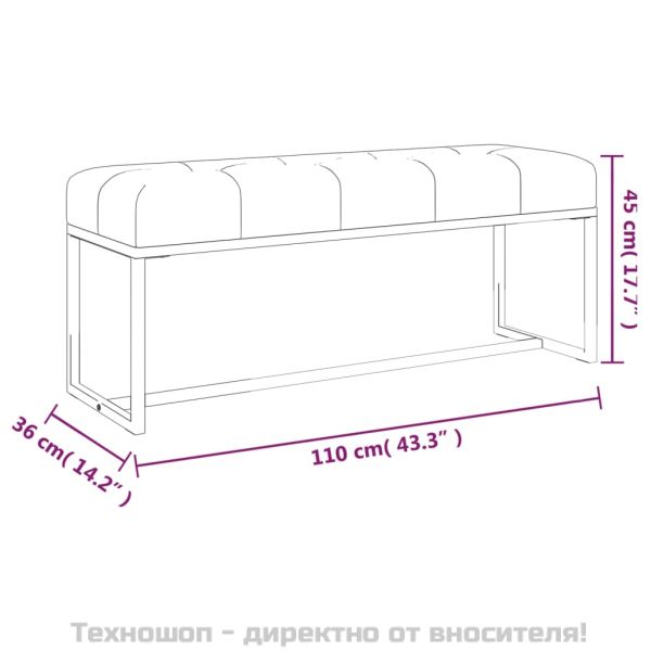 Пейка, горчица жълто, 110x36x45 см, кадифе