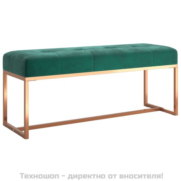 Пейка, тъмнозелена, 110x36x45 см, кадифе