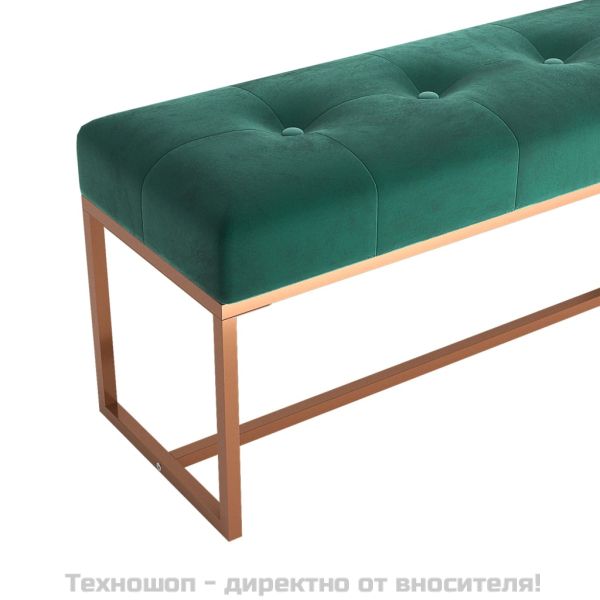 Пейка, тъмнозелена, 110x36x45 см, кадифе