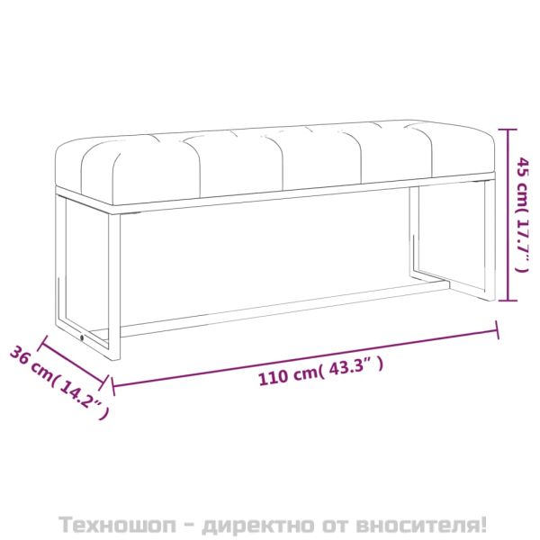 Пейка, тъмнозелена, 110x36x45 см, кадифе