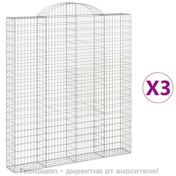 Габионни кошници арка 3 бр 200x30x220/240 см поцинковано желязо
