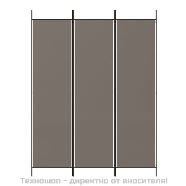 Параван за стая, 3 панела, антрацит, 150x220 cм, текстил