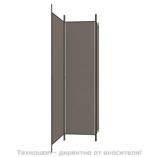 Параван за стая, 3 панела, антрацит, 150x220 cм, текстил