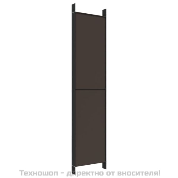 Параван за стая, 6 панела, кафяв, 300x220 см, плат