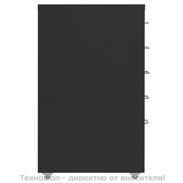 Мобилен офис шкаф, черен, 28x41x69 см, метал