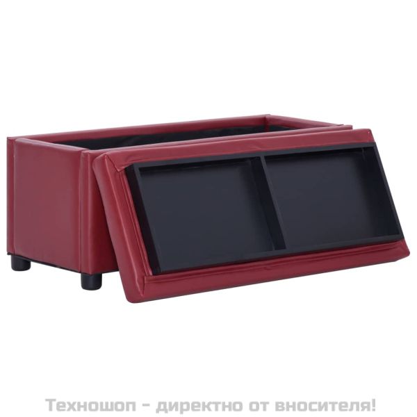 Табуретка ракла, 87,5 см, виненочервена, изкуствена кожа