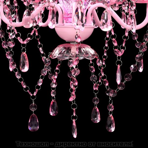 Кристална светлина 5 крушки Розово