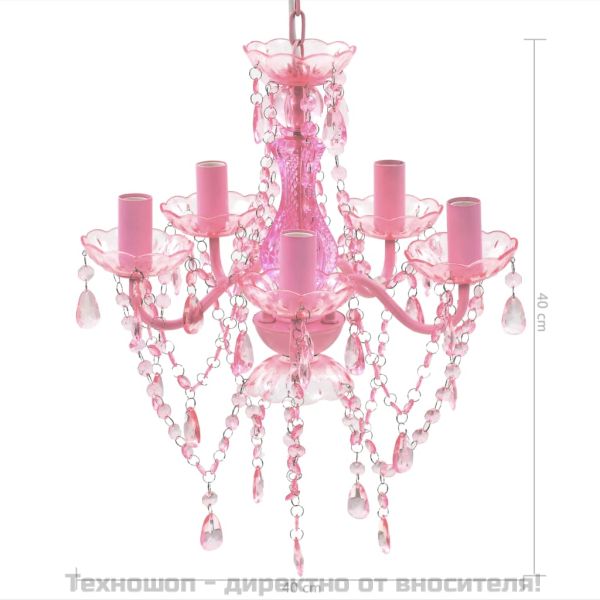 Кристална светлина 5 крушки Розово