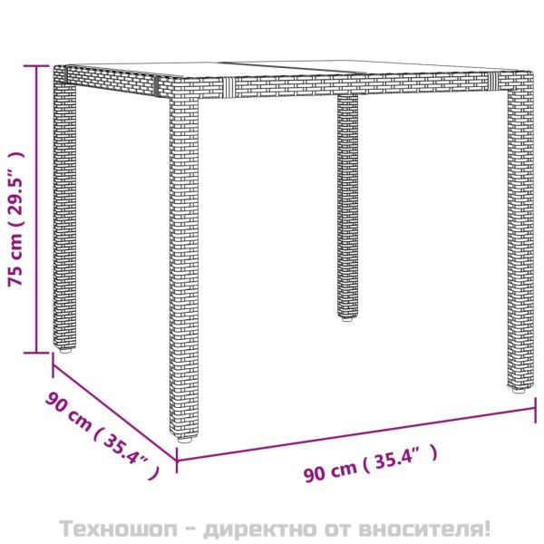 Градински комплект с възглавници, 5 части, бежов полиратан