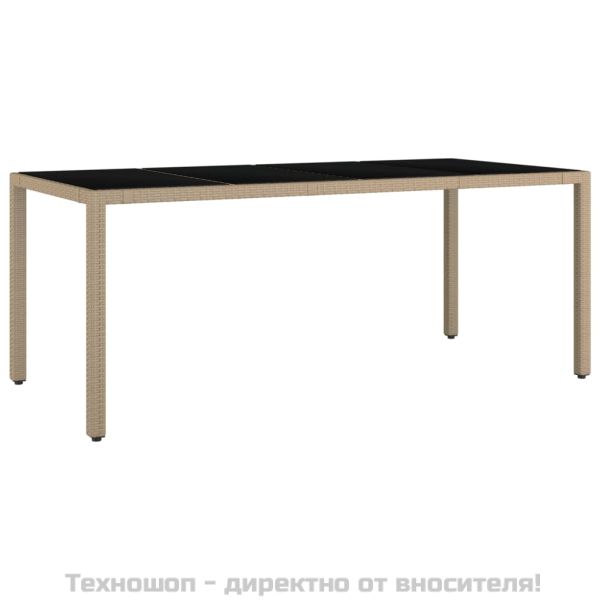 Градински комплект с възглавници, 9 части, бежов полиратан