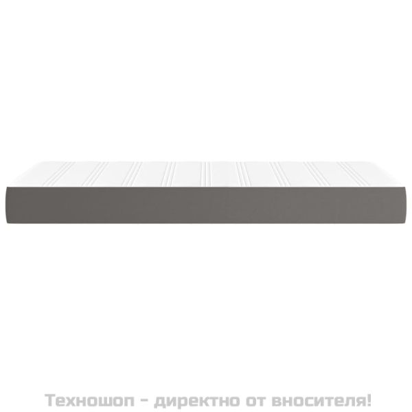Матрак с покет пружини сив 90x190x20 см изкуствена кожа