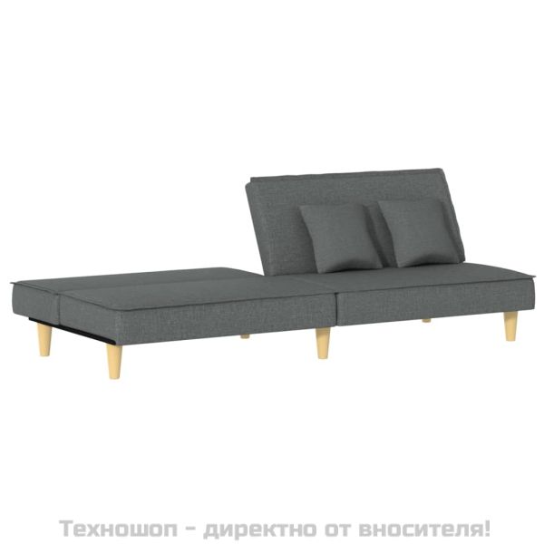 Разтегателен диван, тъмносив, плат