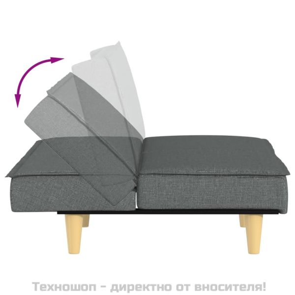 Разтегателен диван, тъмносив, плат