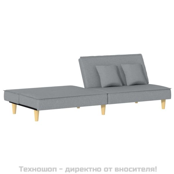 Разтегателно канапе, светлосиво, плат