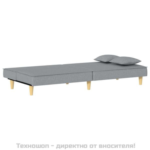 Разтегателно канапе, светлосиво, плат