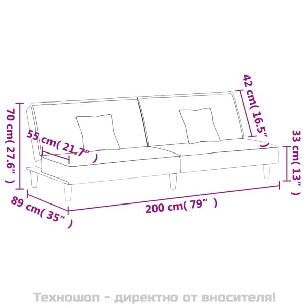 Разтегателно канапе, светлосиво, плат