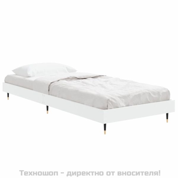 Рамка за легло, бяла, 75x190 см, инженерно дърво