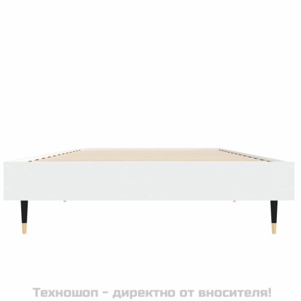 Рамка за легло, бяла, 75x190 см, инженерно дърво
