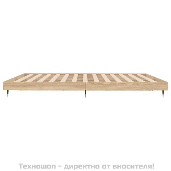 Рамка за легло, дъб сонома, 200x200 см, масивно дърво