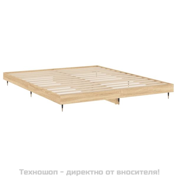 Рамка за легло без матрак сонома дъб 140x200 см инженерно дърво