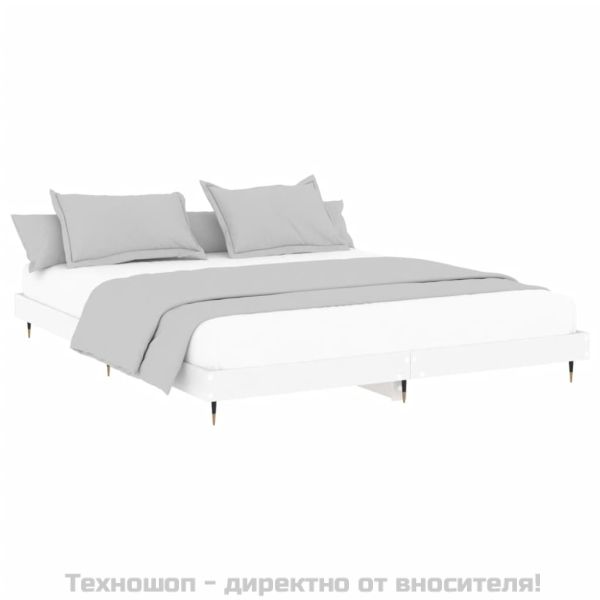 Рамка за легло, бяло, 200x200 см, масивно дърво