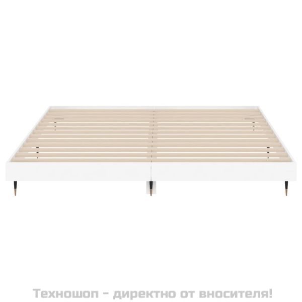 Рамка за легло, бяло, 200x200 см, масивно дърво