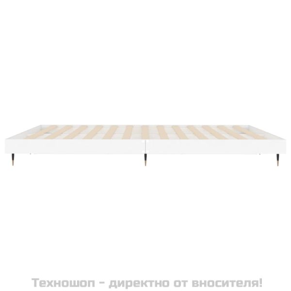 Рамка за легло, бяло, 200x200 см, масивно дърво