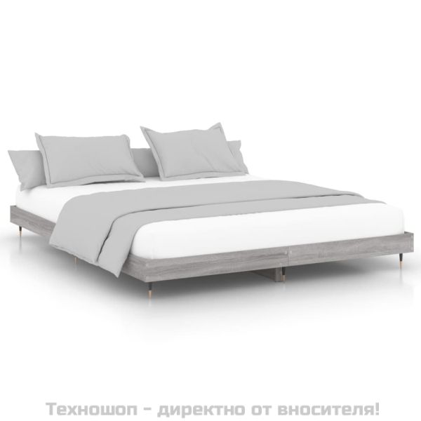 Рамка за легло, сив сонома, 140x200 см, инженерно дърво