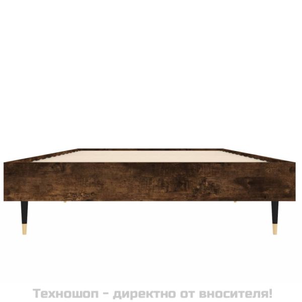 Рамка за легло без матрак опушен дъб 75x190 см инженерно дърво