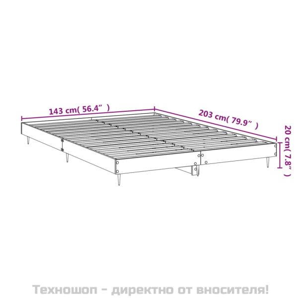 Рамка за легло, бял гланц, 140x200 см, инженерно дърво