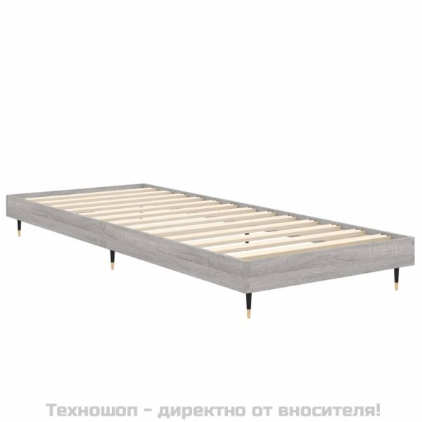 Рамка за легло, сив сонома, 75x190 см, инженерно дърво