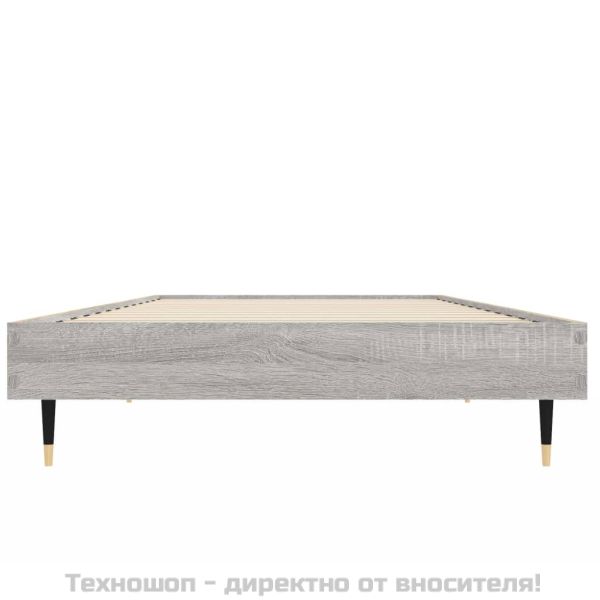 Рамка за легло, сив сонома, 75x190 см, инженерно дърво