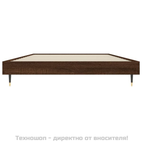 Рамка за легло без матрак кафяв дъб 90x190 см инженерно дърво