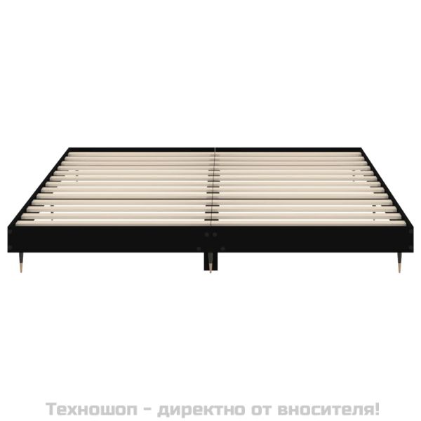 Рамка за легло, черна, 200x200 см, инженерно дърво