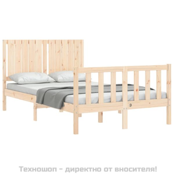 Рамка за легло с табла Small Double масивна дървесина